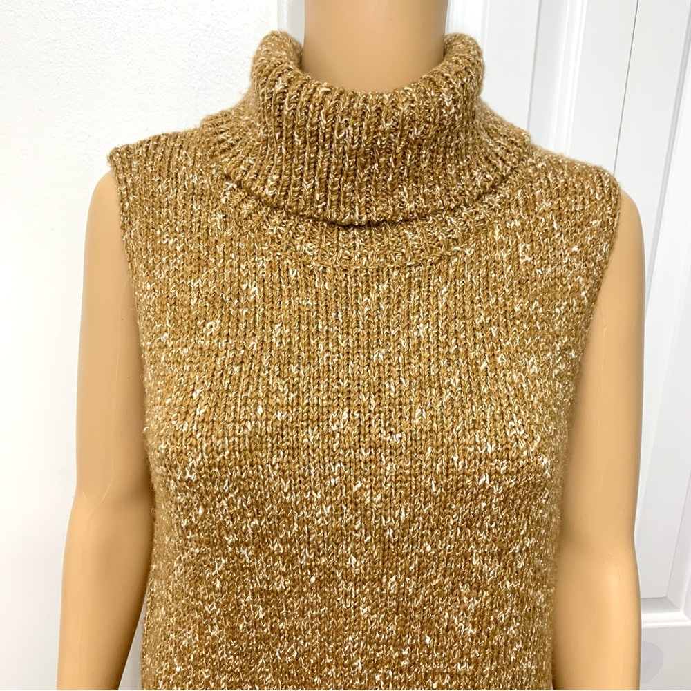 by Anthropologie Turtleneck Sleeveless High-Low Knit Sweater Dress size L - Picture 5 of 13